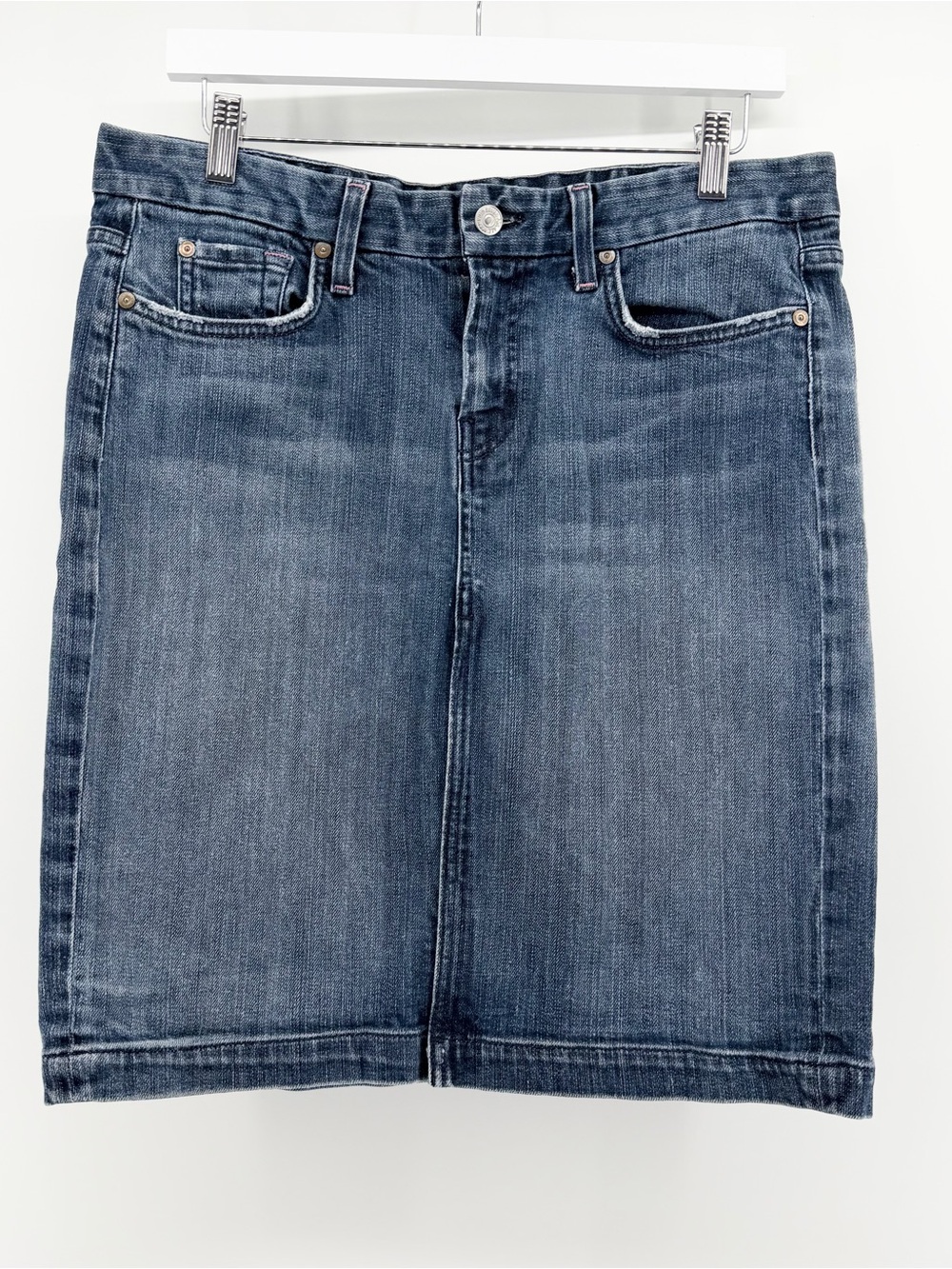 7 For All Mankind Size 32 Squiggle Denim Jean Mini‎ Skirt Retro 90’s Style